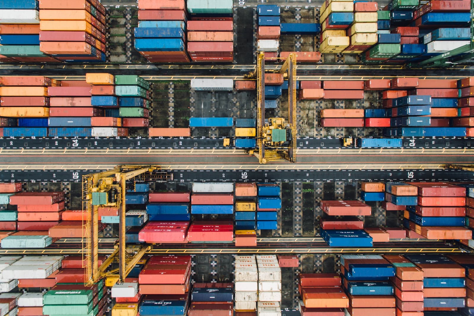 Container terminal at a logistics hub